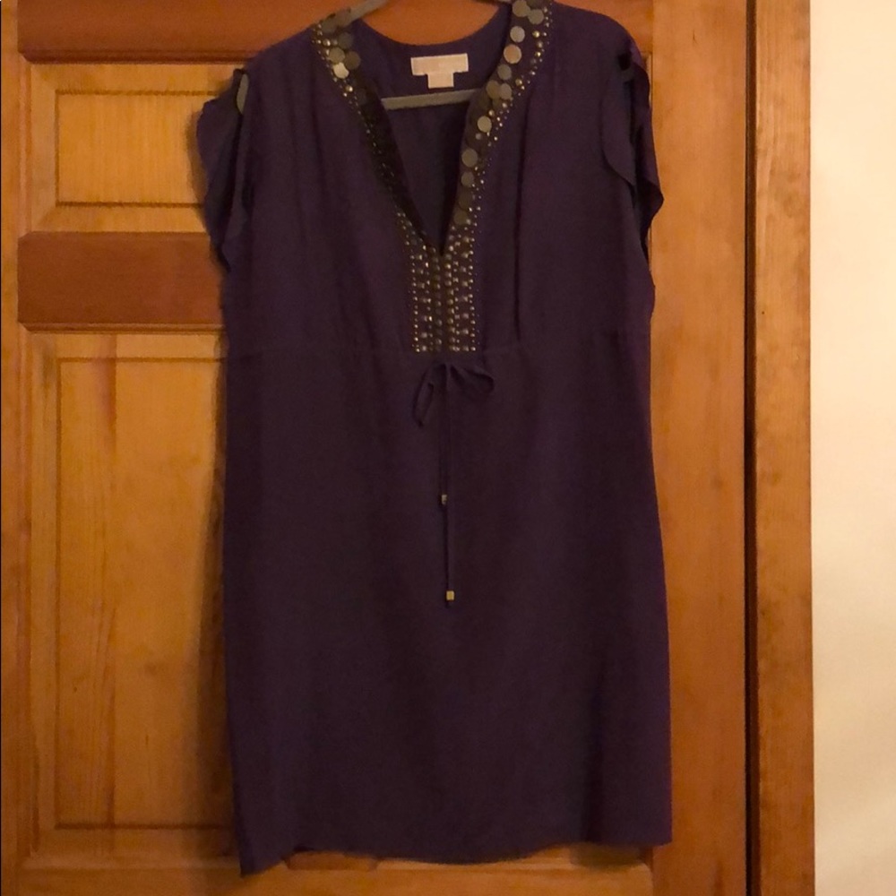Michael Kors silk embellished dress size L